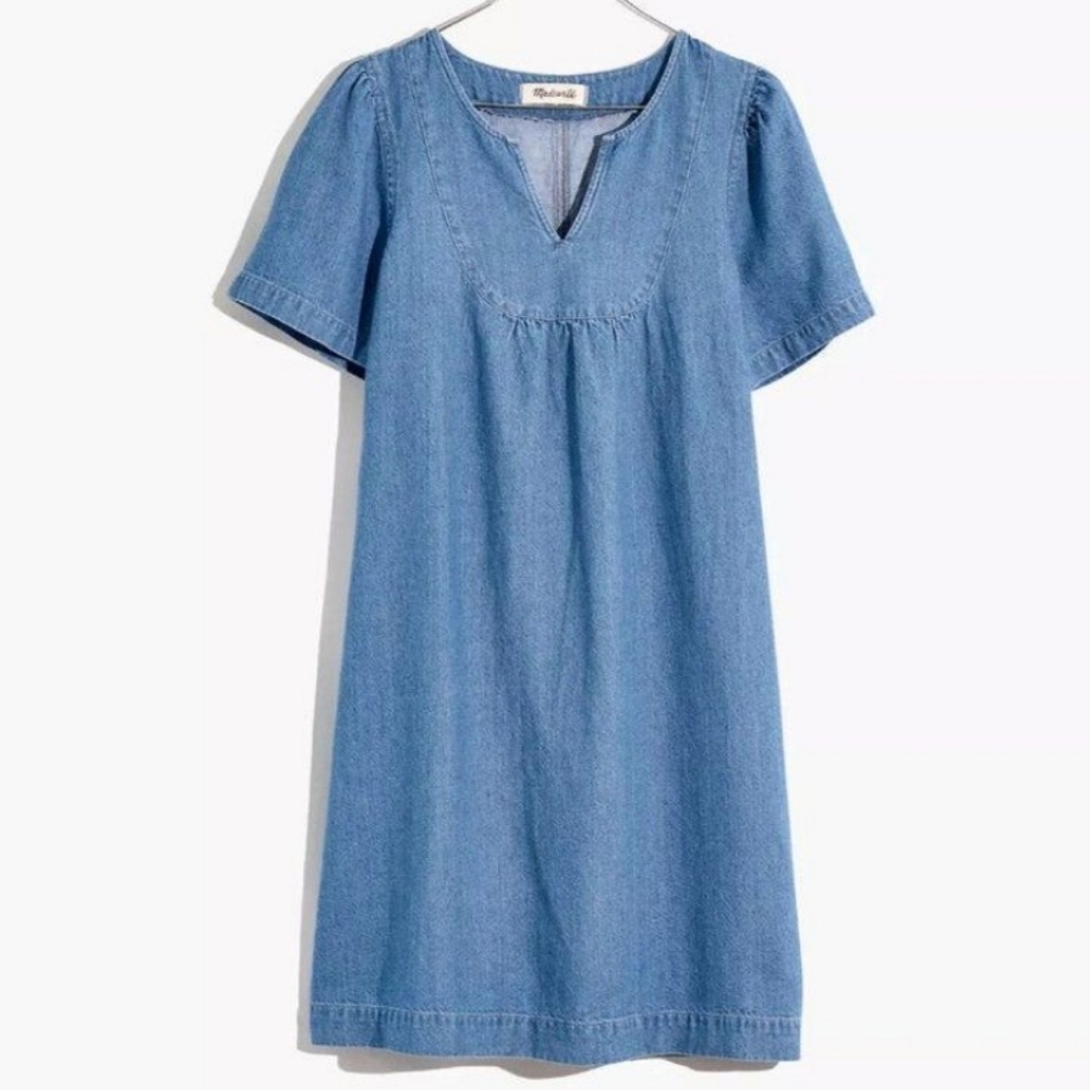 Madewell Denim Popover Swing Dress in Newsom Wash (M)
